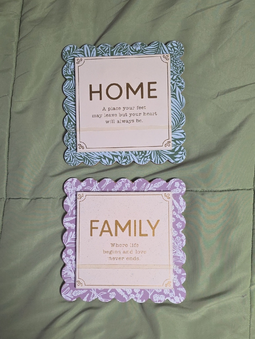 Home & Family Decorative Sentiment Tabletop Plaques